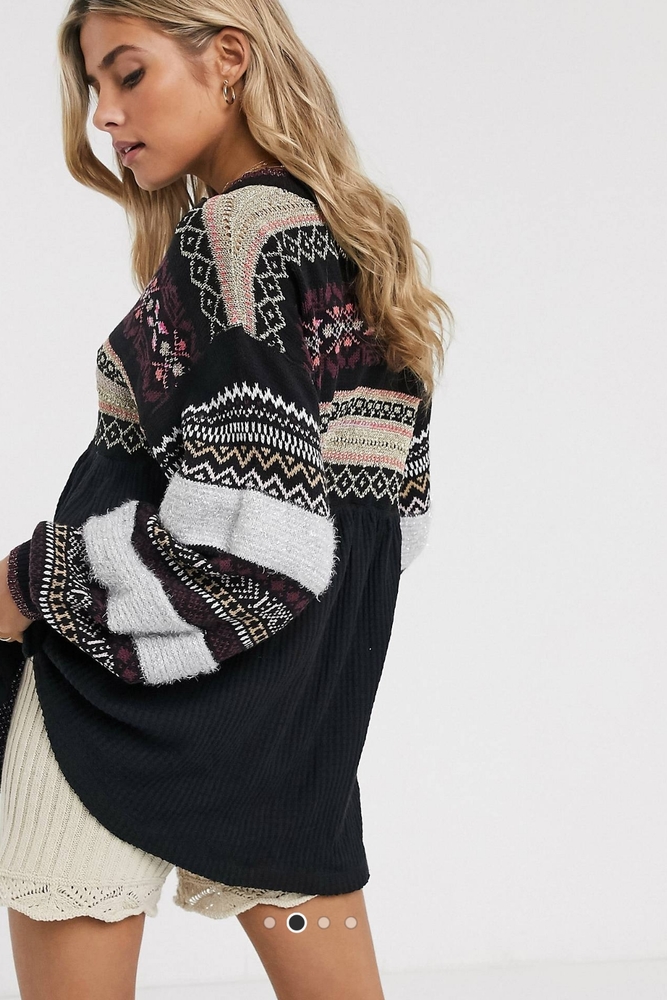 ***1 XS Left!!*** Free People Cozy Cottage Sweater in Black - Med